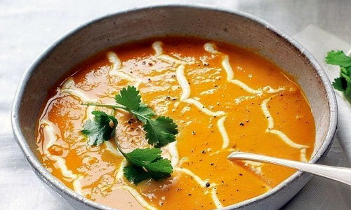 Carrot Ginger Soup in a bowl